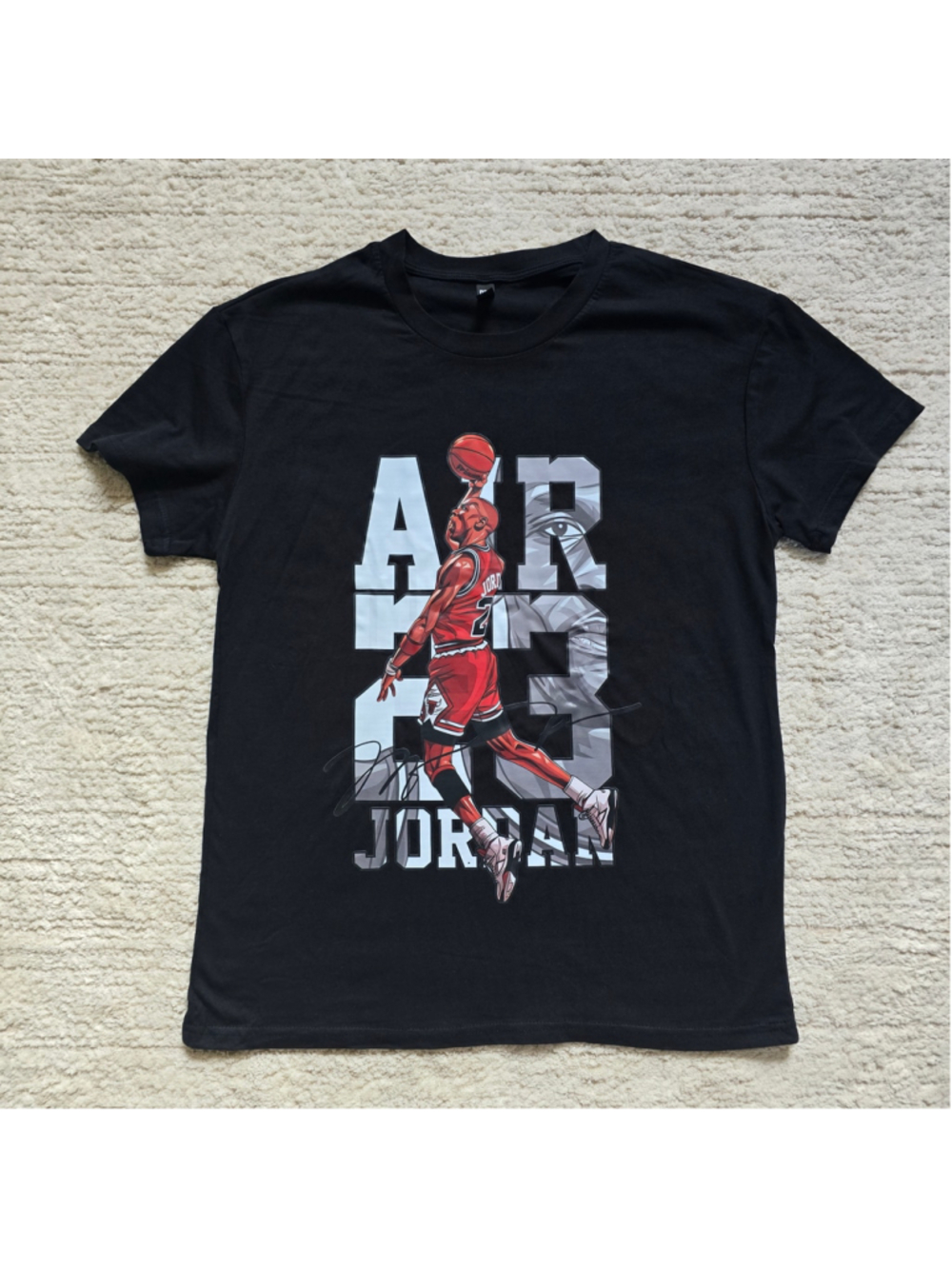 Men's PFR Michael Jordan Graphic T-Shirt Black Red Size L
